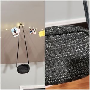Black Woven Messenger Bag
